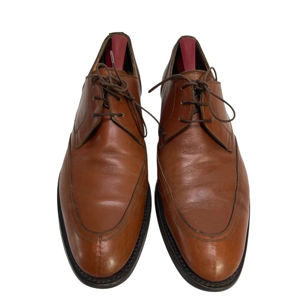 Yves Saint Laurent YSL Lace up Brown Leather Dress Shoes Split Toe Men 42 Oxford